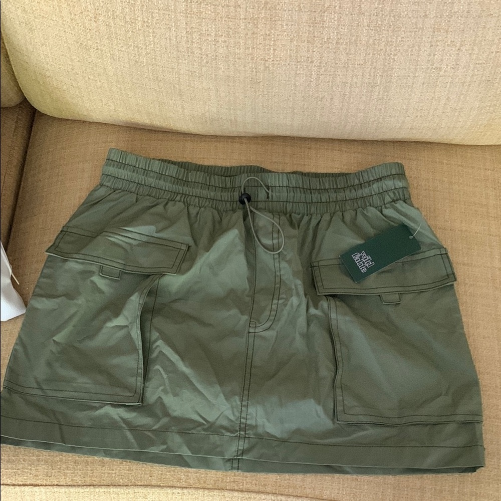 Wild Fable Olive Green Elastic Waist Skirt